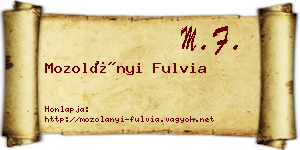 Mozolányi Fulvia névjegykártya